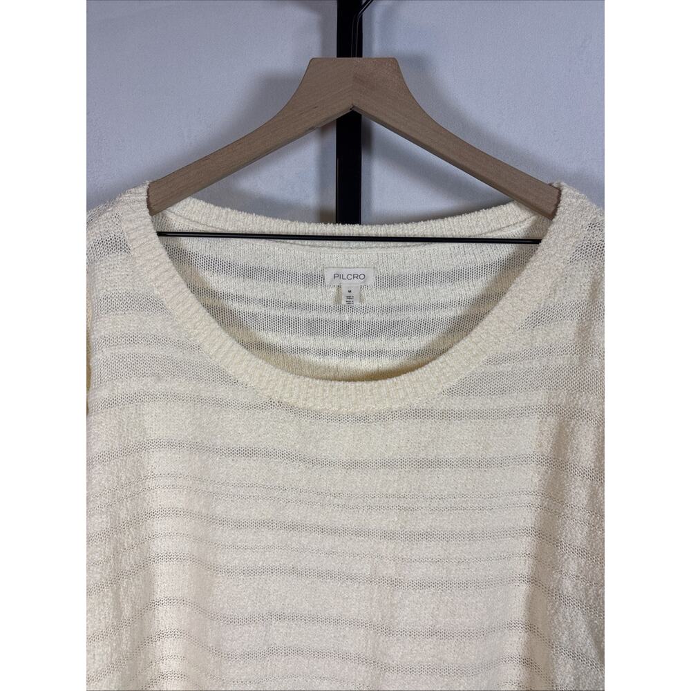Anthropologie Pilcro Oversized Sweater Tunic Womens Medium Cream Textured Boho - Picture 3 of 10